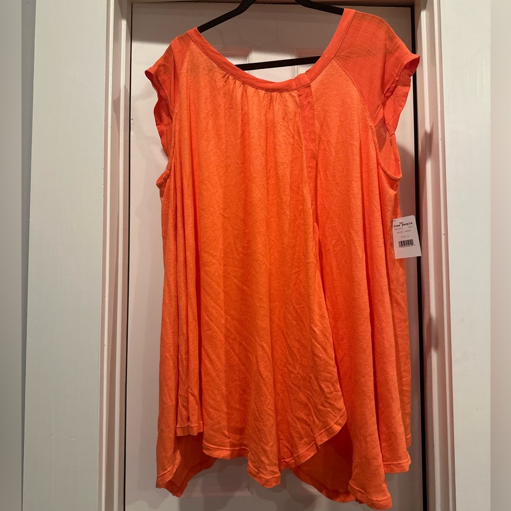 Free People, size L, Keep it Casual Tee, color: coral coast